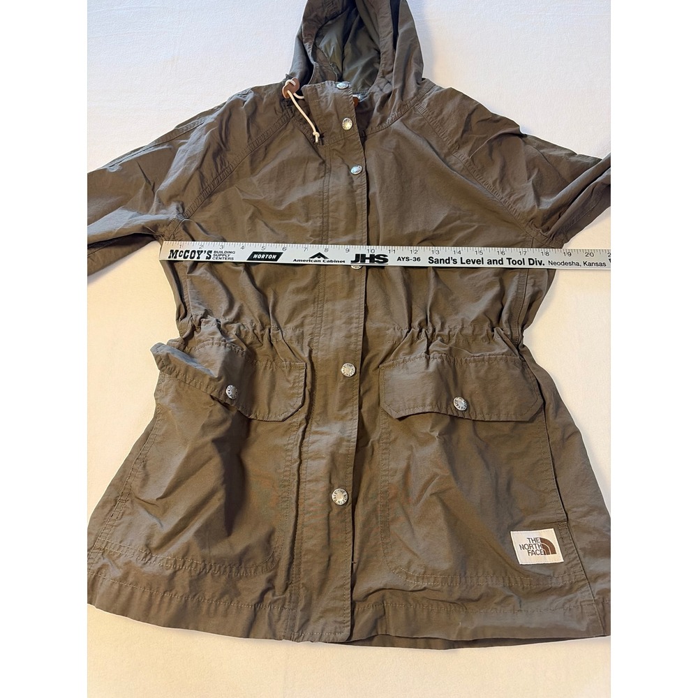 The North Face Women Rainsford Jacket Taupe Green Rain Parka Hooded Med - Picture 16 of 16